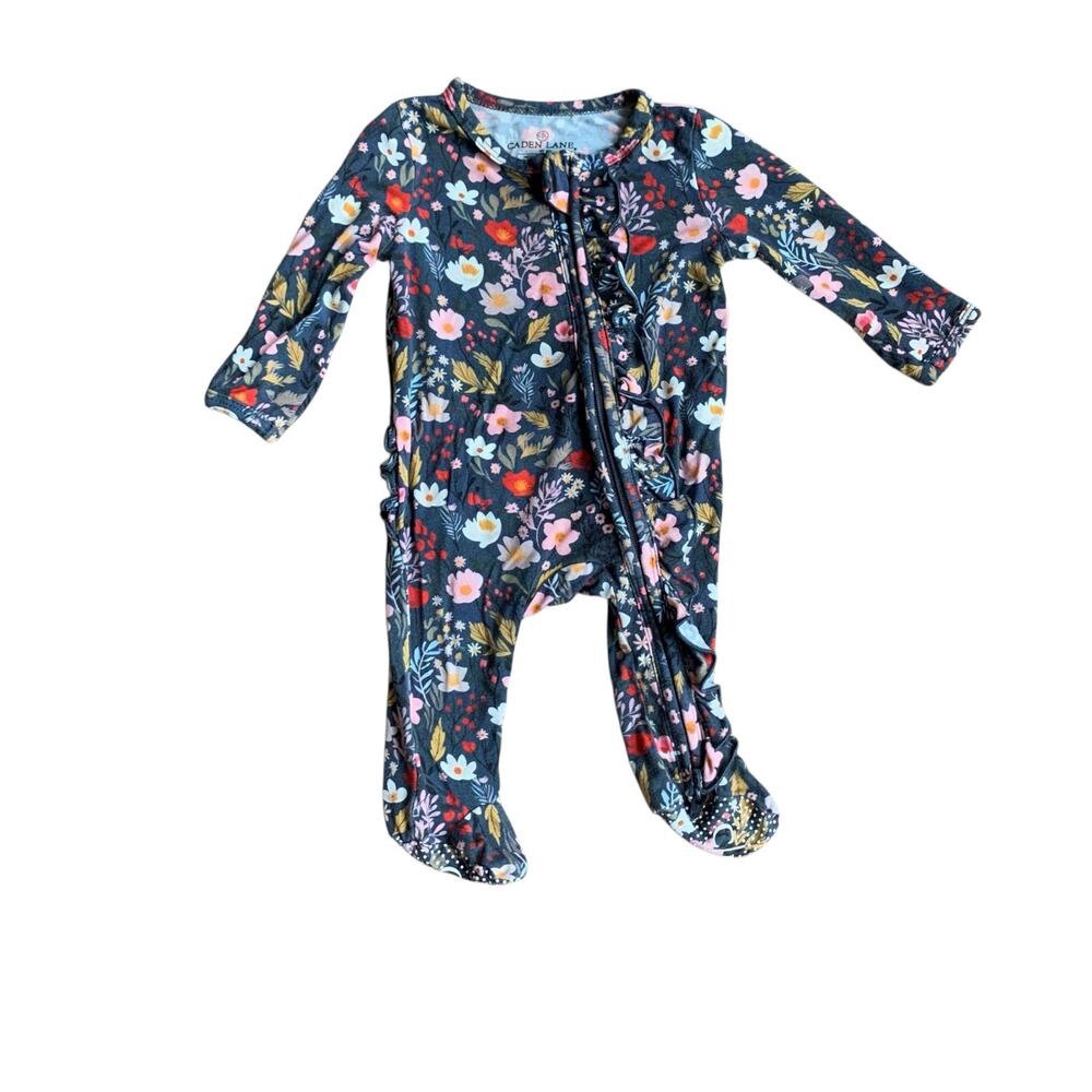 Caden Lane Bamboo Floral Ruffle Zippy